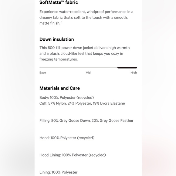 lululemon Wunder Puff Jacket sz 4 White - Like New Condition! - Picture 9 of 11